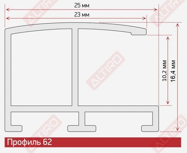 Профиль Нельсон ПН-62 матовое серебро, длина 3,05 м в Москве - картинка, изображение, фото